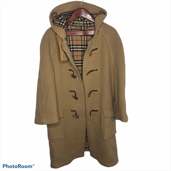 Burberry Wool Camel Toggle Peacoat Coat Jacket 52